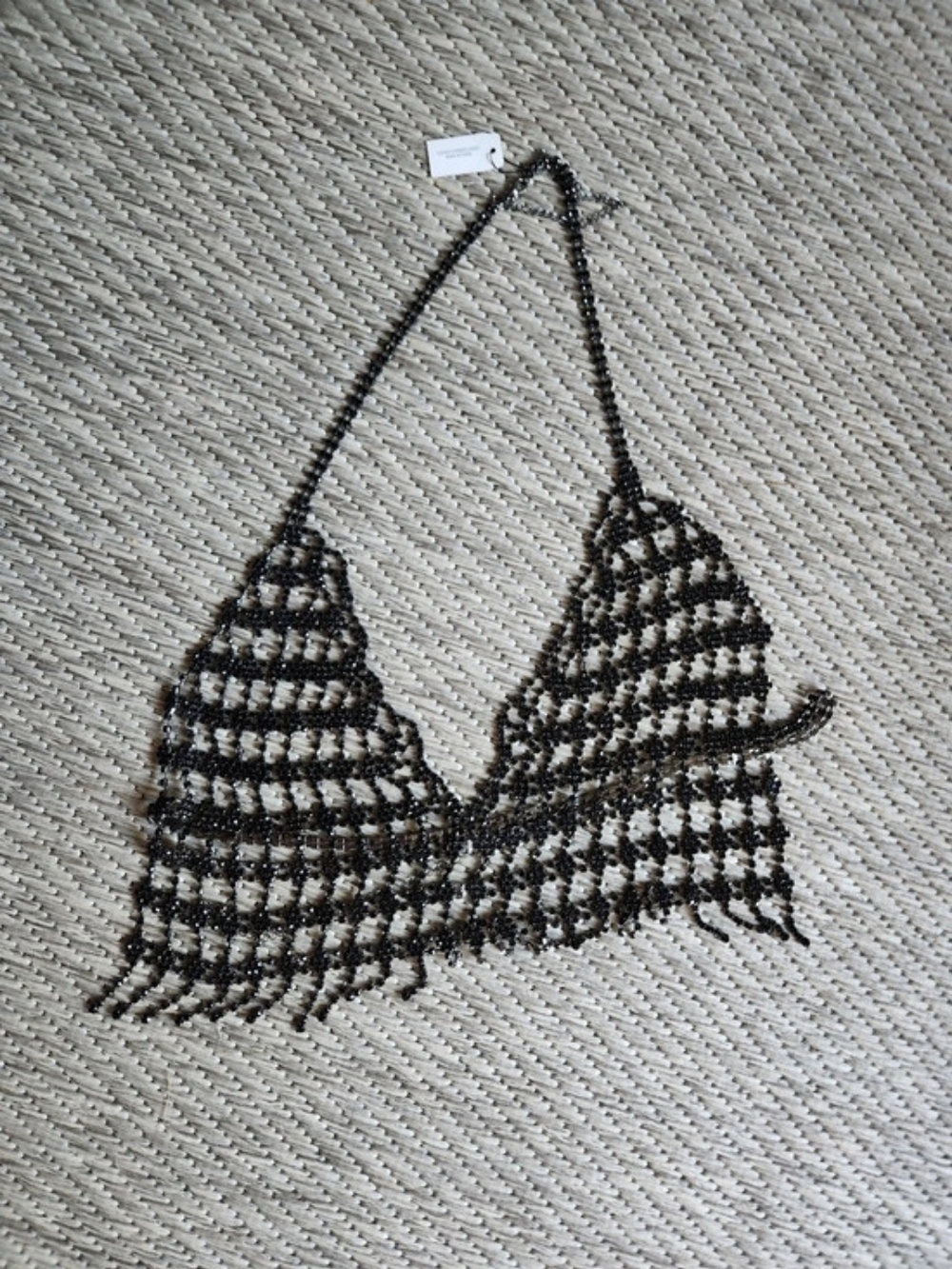 Natasha Jeweled Bra Top in Black NWT